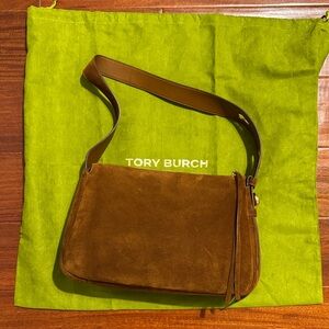 Tory Burch Brown Suede Shoulder Bag